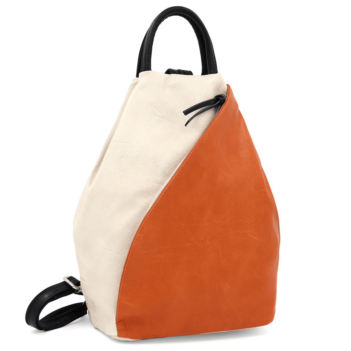 Női hátizsák titkos záródással - narancssárga/bézs