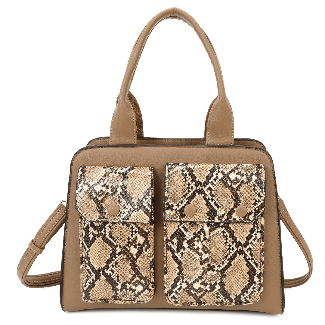 Női táska Sofi nyomtatással - világosbarna