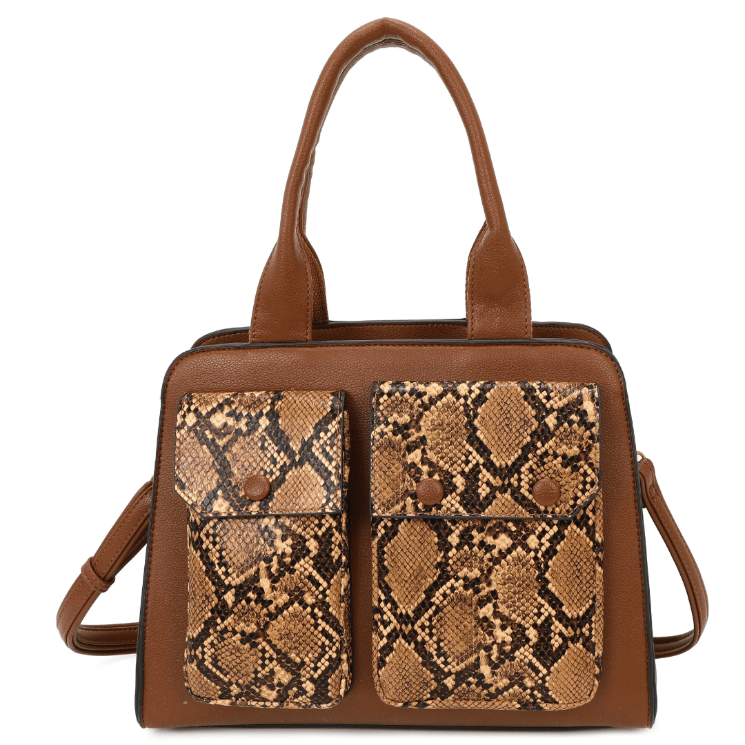 Női táska Sofi nyomtatással - cserépbarna