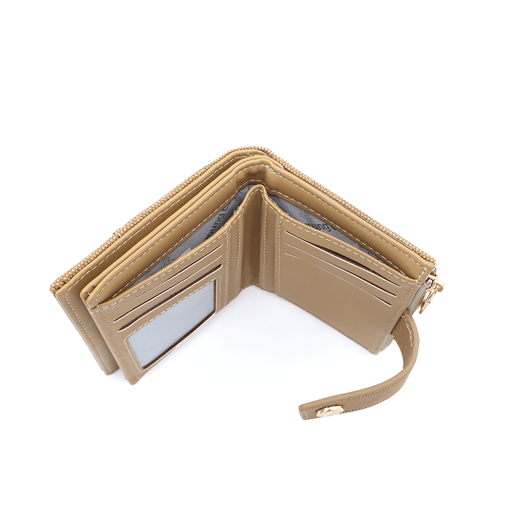 Női pénztárca levehető kártyatartóval - barna