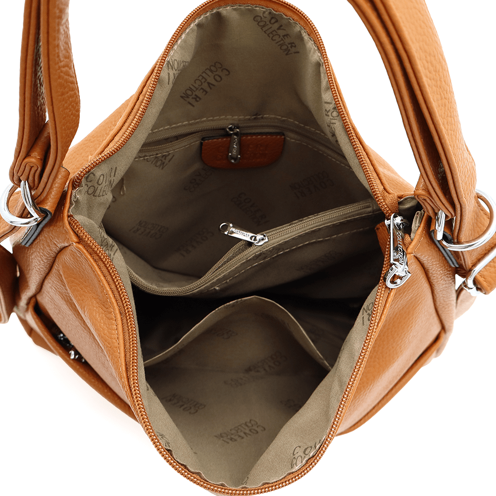 2 az 1-ben - Nagy táska és hátizsák Mila - cseréptetű barna