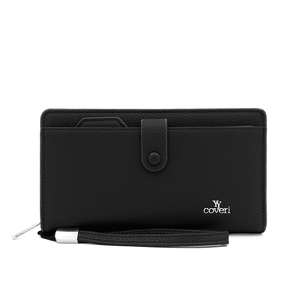 Pénztárca fogantyúval és levehető kártyatartóval - fekete