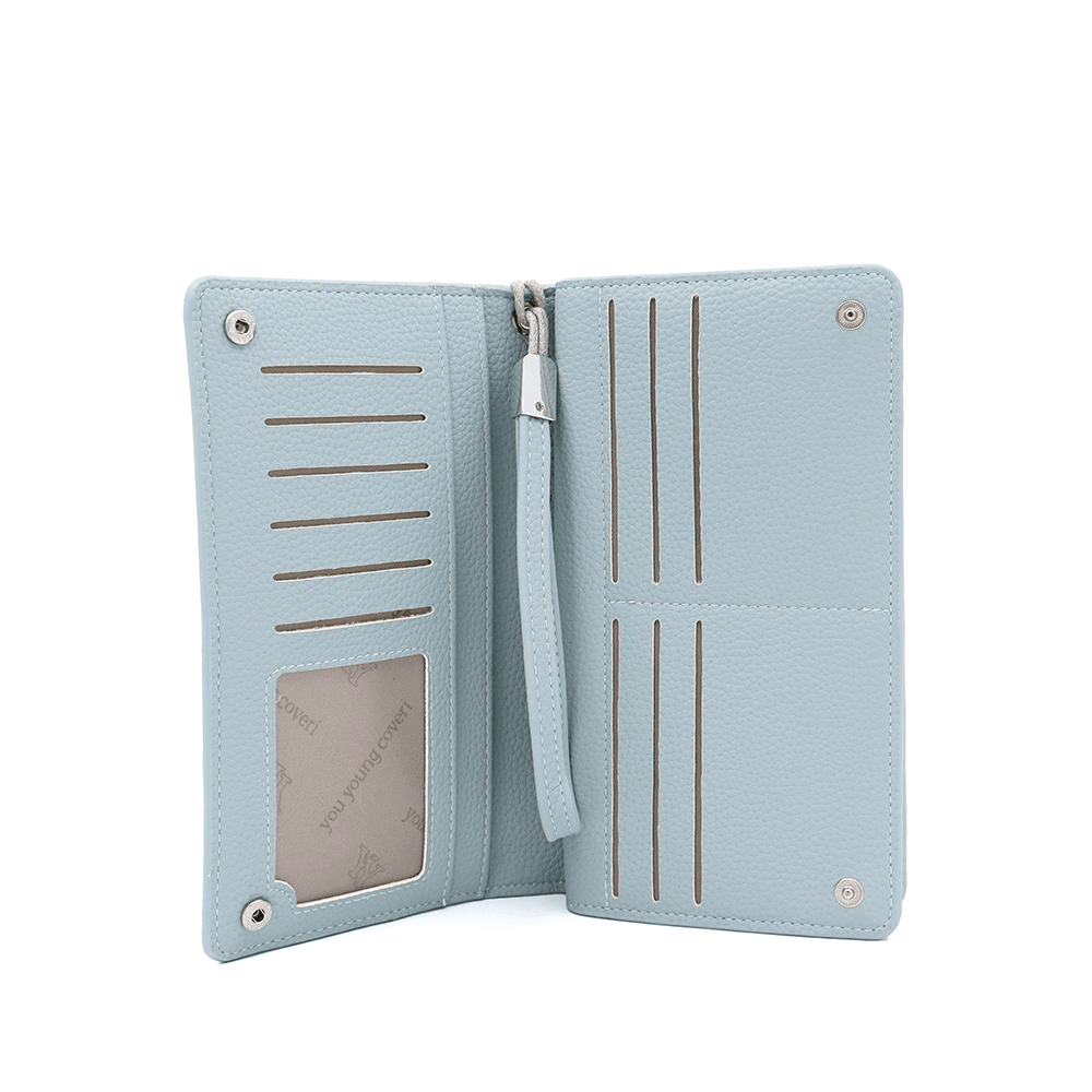 Pénztárca fogantyúval és levehető kártyatartóval - világoskék