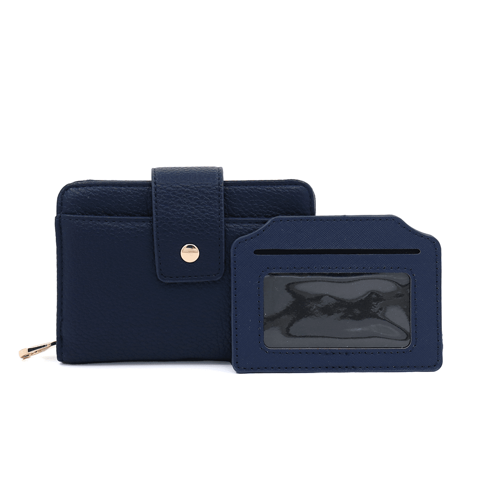 Női pénztárca levehető kártyatartóval - sötétkék