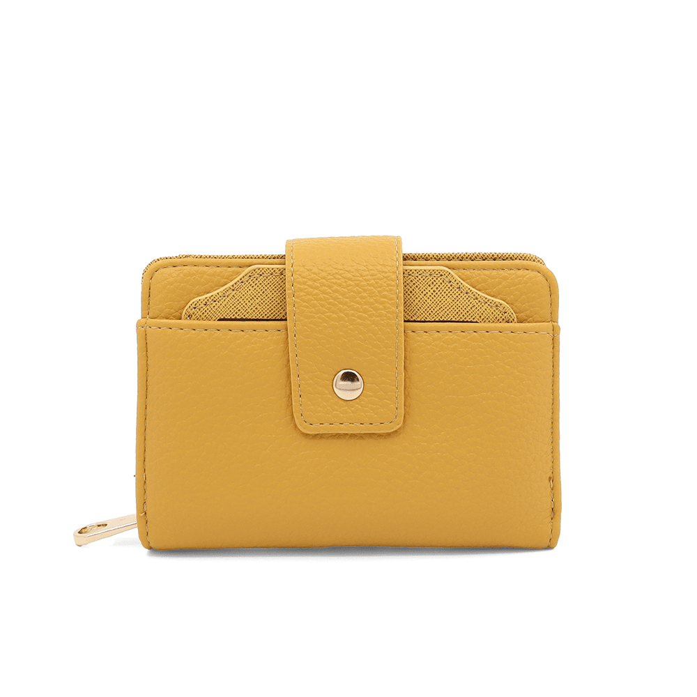 Női pénztárca levehető kártyatartóval - mustársárga
