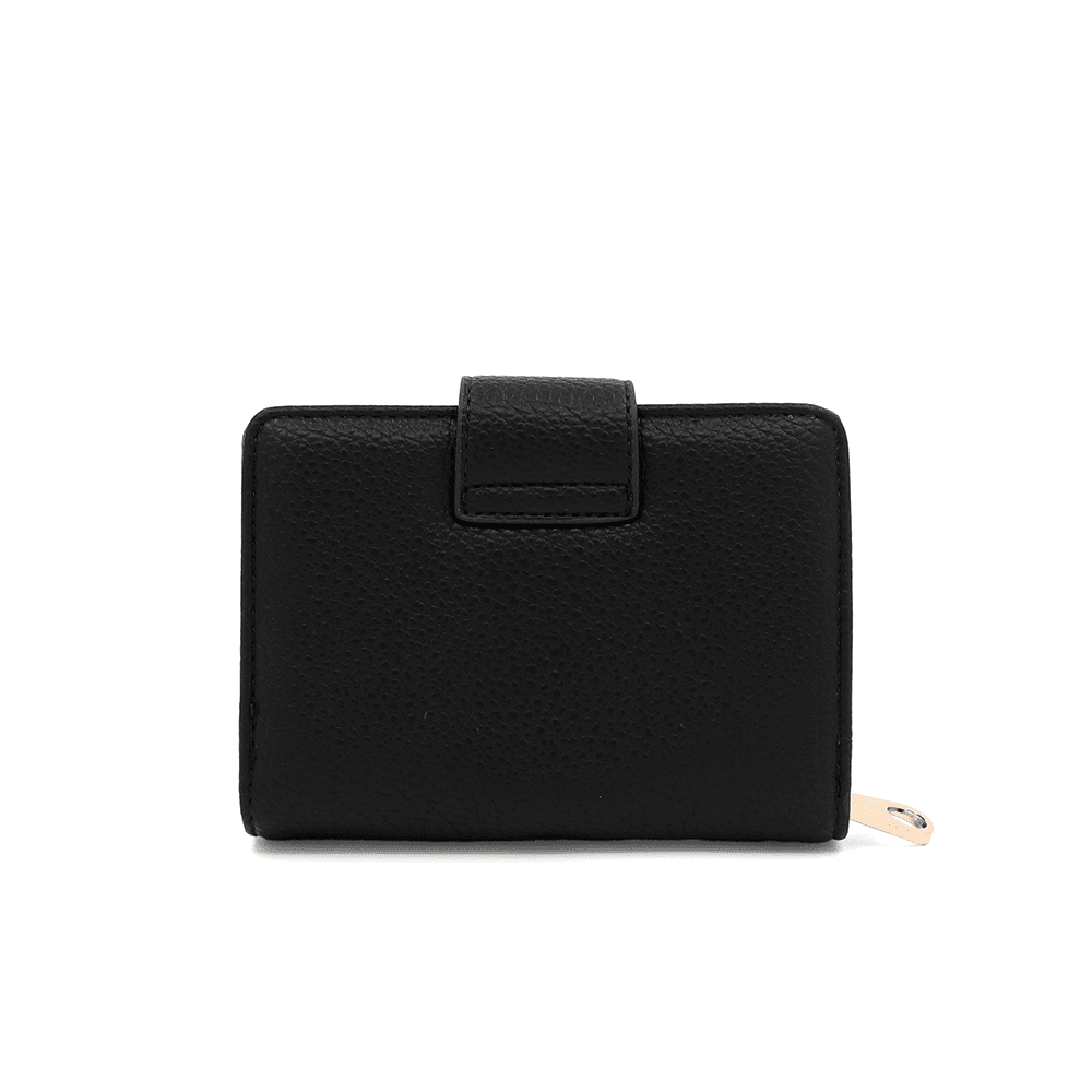 Női pénztárca levehető kártyatartóval - fekete