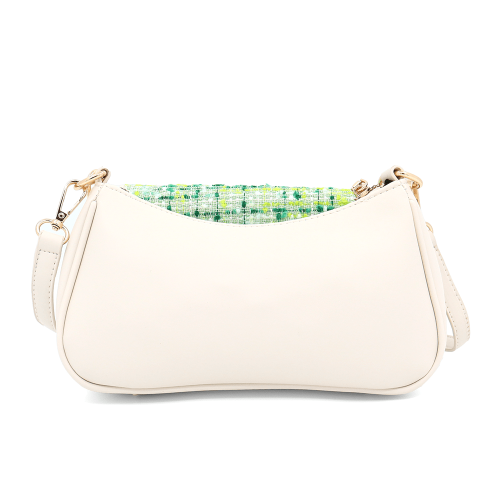 Diana & Co - Női válltáska buklé részletekkel - zöld / bézs