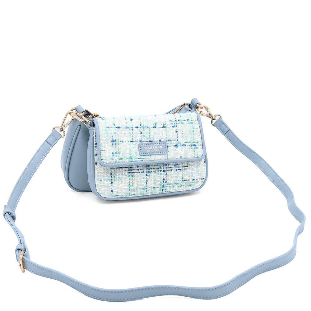 Diana & Co - Női válltáska buklé részletekkel - kék