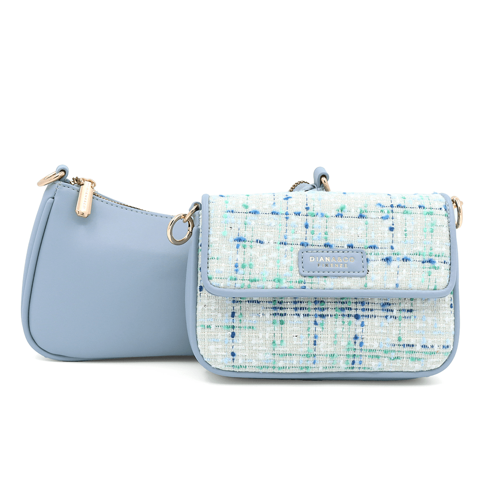 Diana & Co - Női válltáska buklé részletekkel - kék