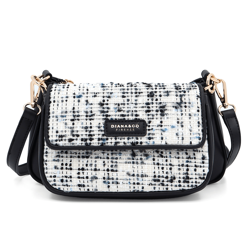 Diana & Co - Női válltáska buklé részletekkel - fekete