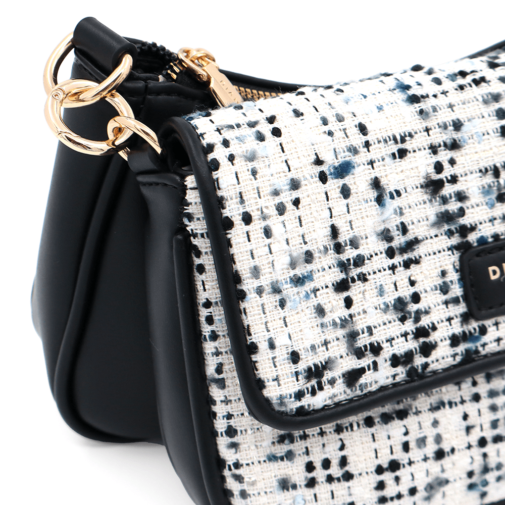 Diana & Co - Női válltáska buklé részletekkel - fekete