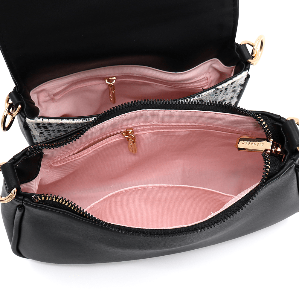 Diana & Co - Női válltáska buklé részletekkel - fekete