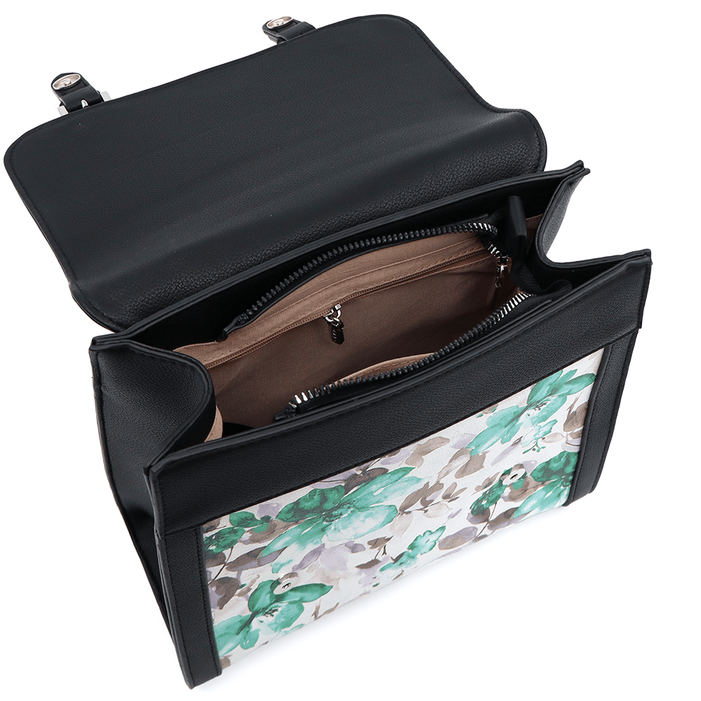 Diana & Co - Női hátizsák virágmintával - fekete