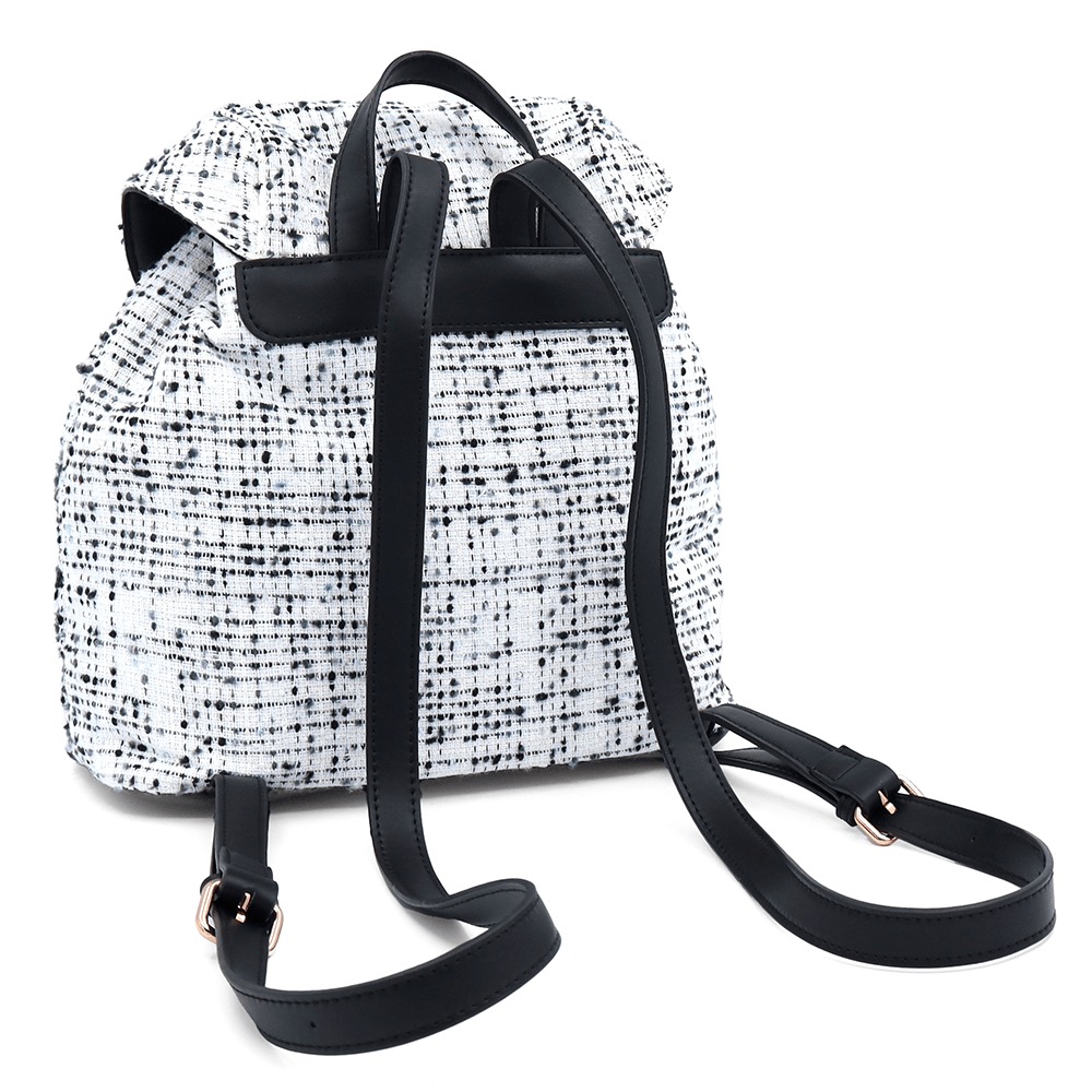 Diana & Co - Női hátizsák buklé anyagból - fekete/fehér