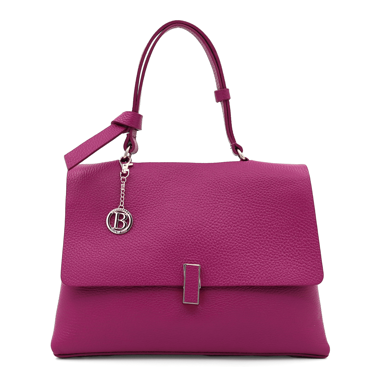 Női táska természetes bőrből Viola - sötét fukszia