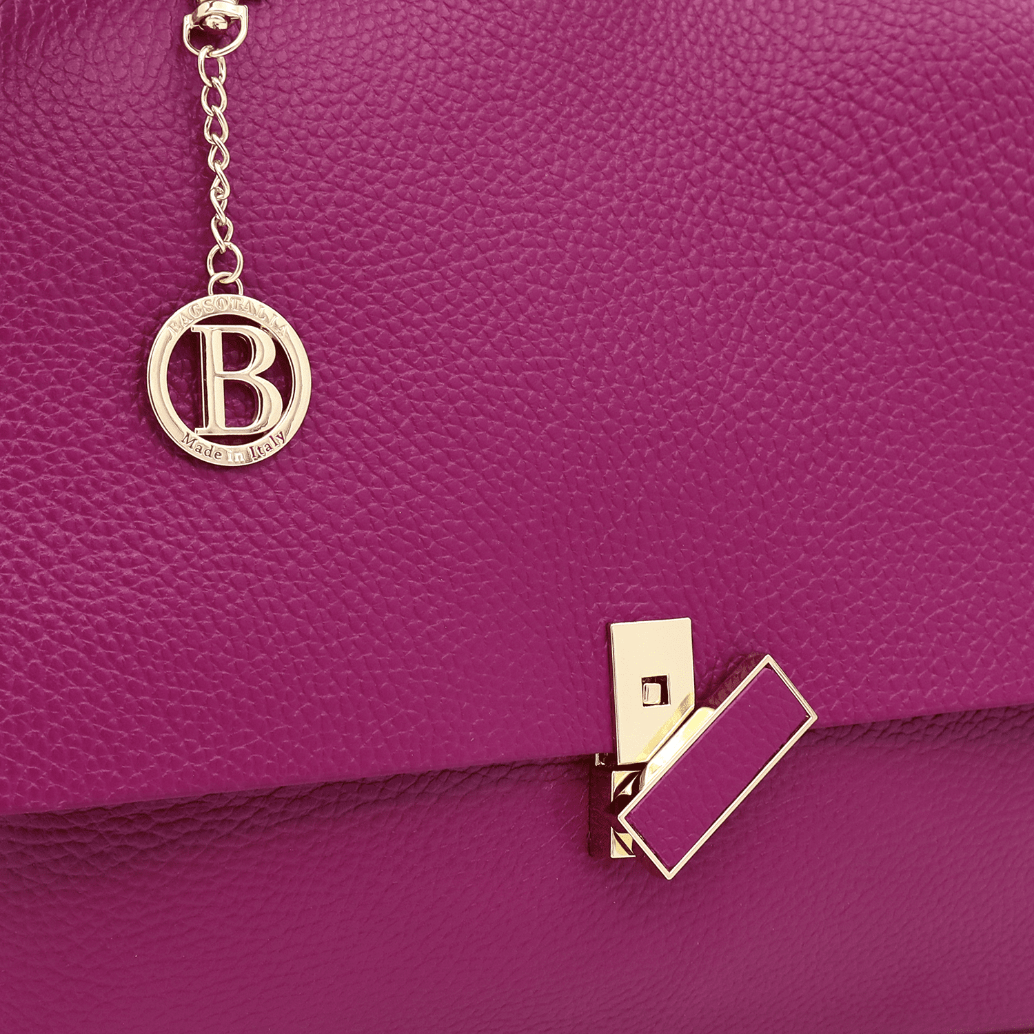 Női táska természetes bőrből Viola - sötét fukszia