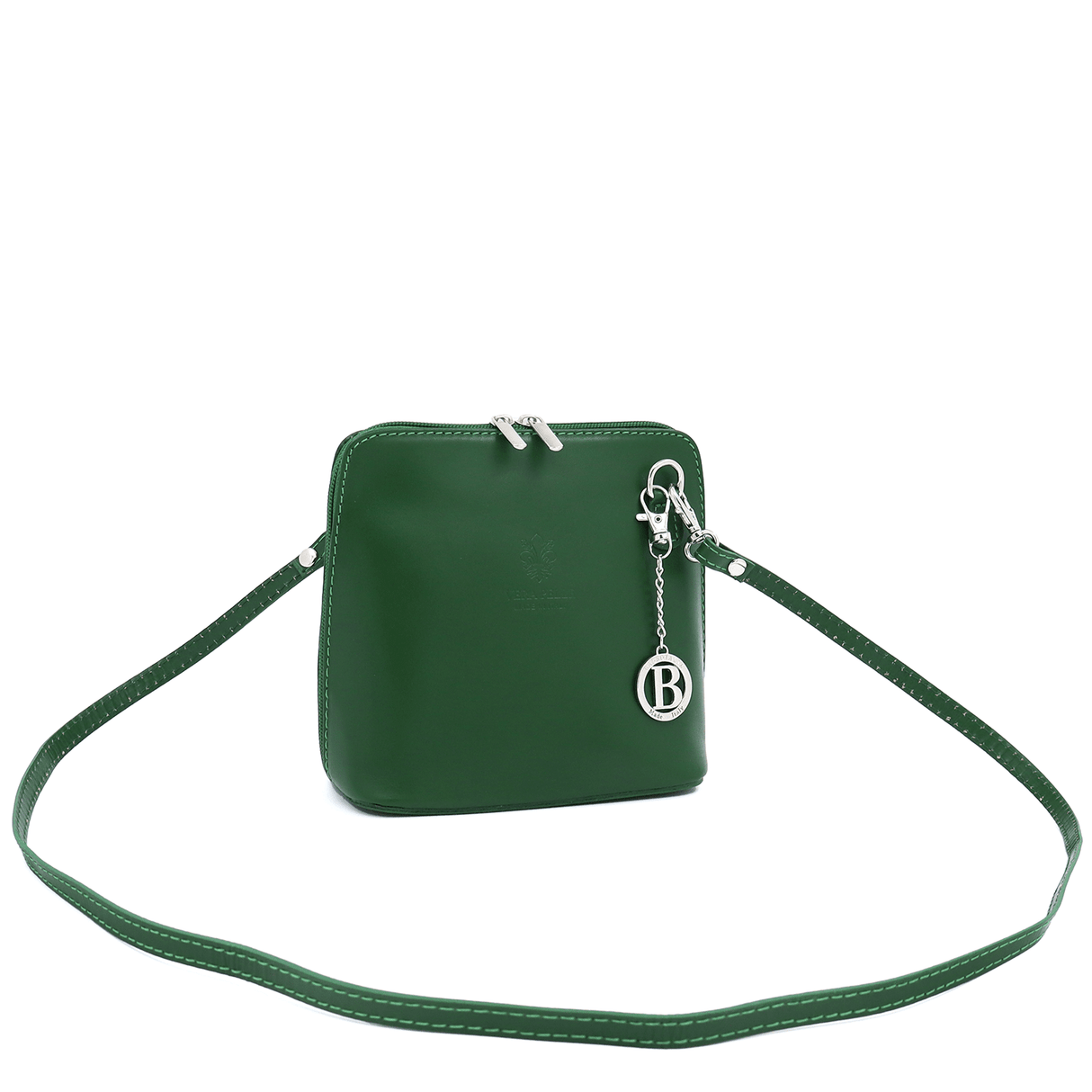 Természetes bőr válltáska - sötétzöld