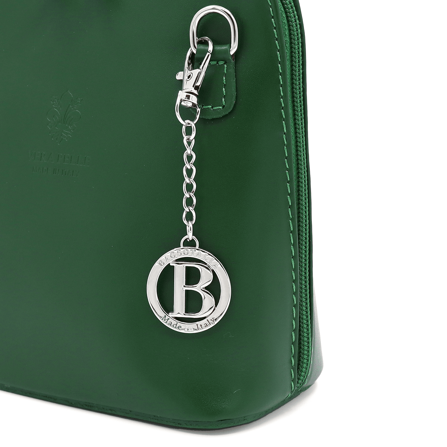 Természetes bőr válltáska - sötétzöld