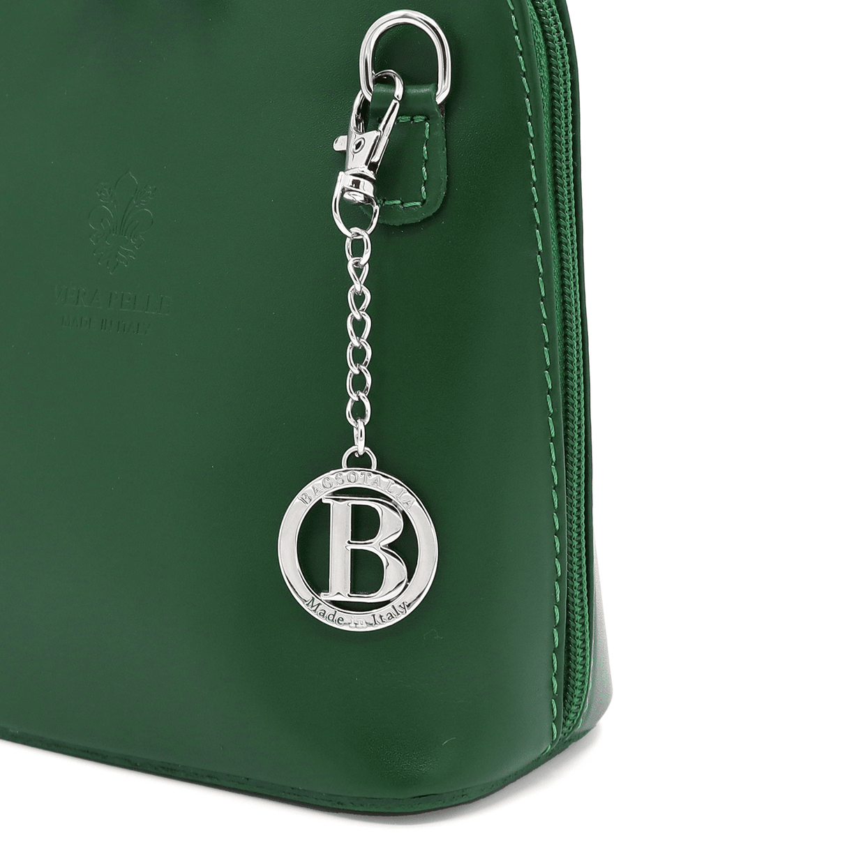 Természetes bőr válltáska - sötétzöld