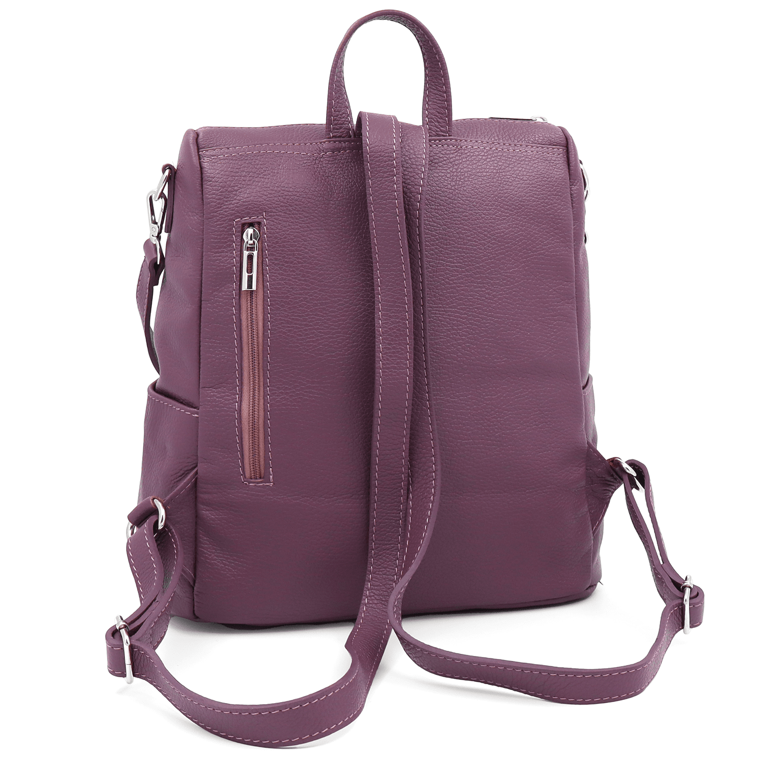 2 az 1-ben - Vittoria természetes bőr hátizsák és táska - lila