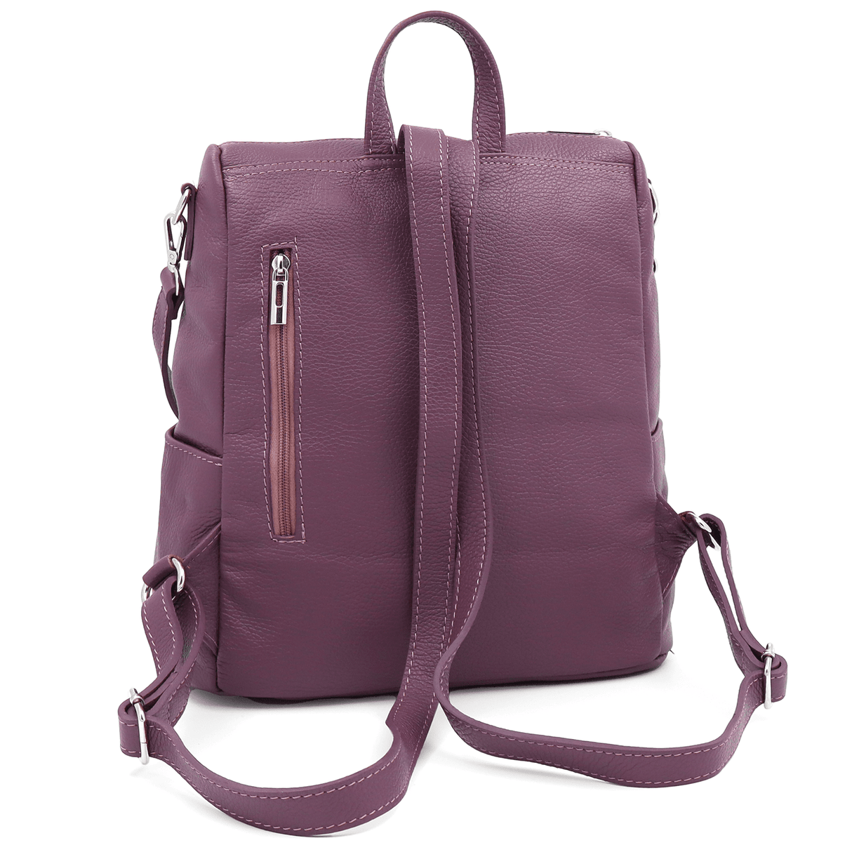 2 az 1-ben - Vittoria természetes bőr hátizsák és táska - lila