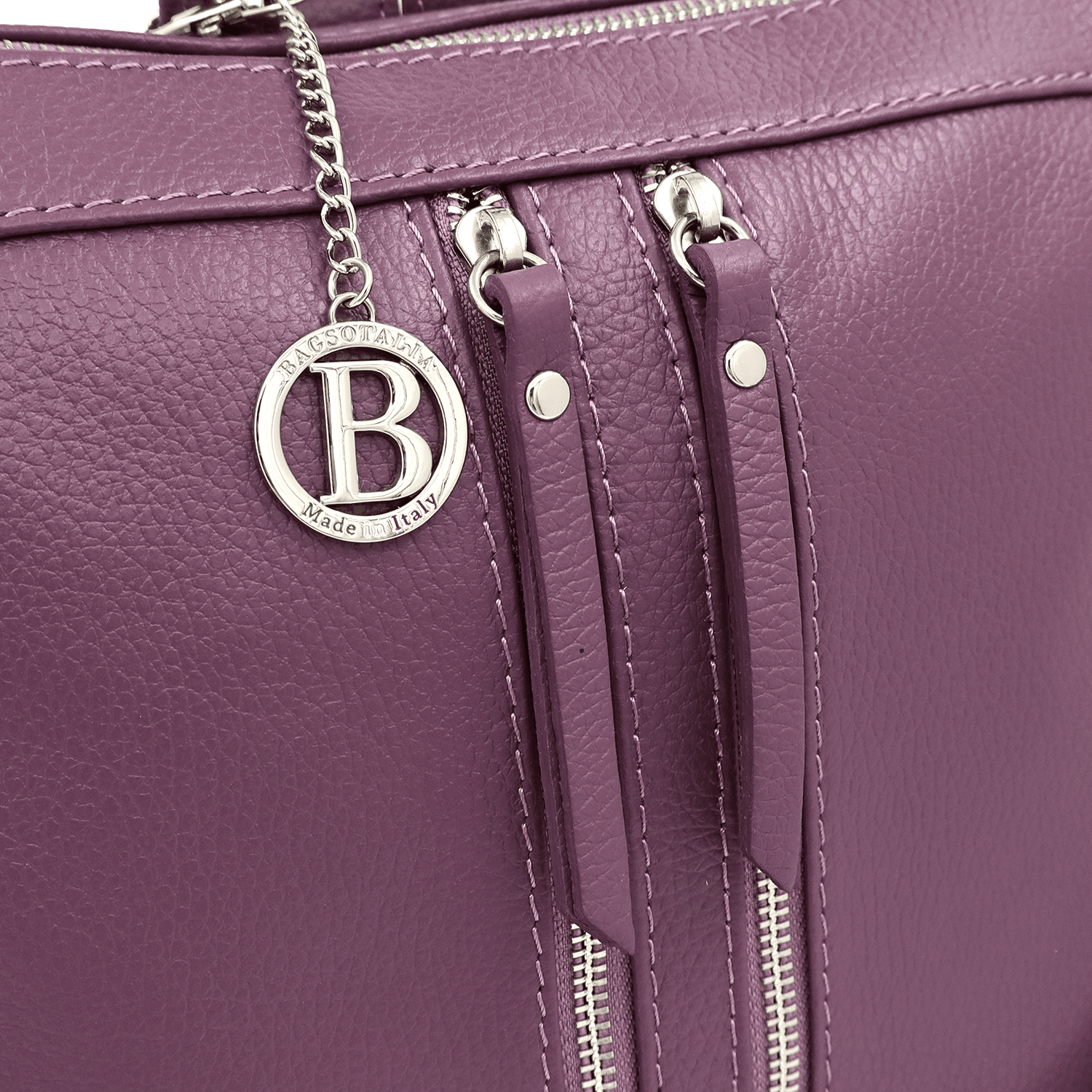 2 az 1-ben - Vittoria természetes bőr hátizsák és táska - lila