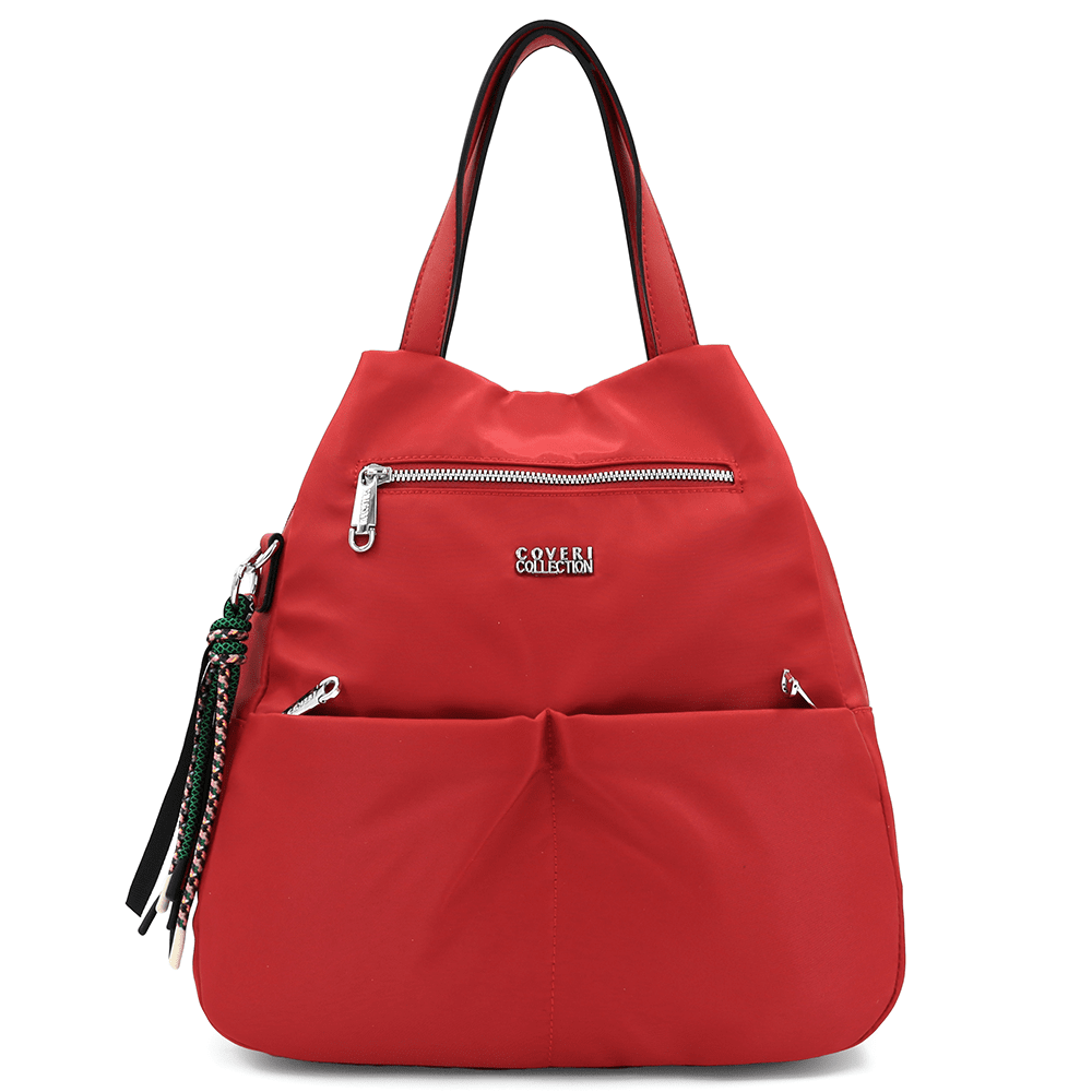 Női hátizsák szövetből, Lida medállal - piros