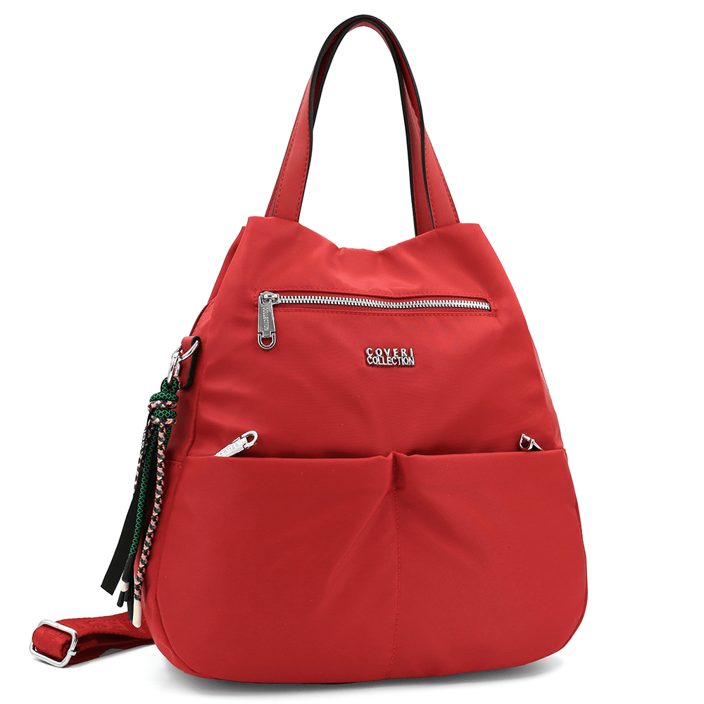 Női hátizsák szövetből, Lida medállal - piros