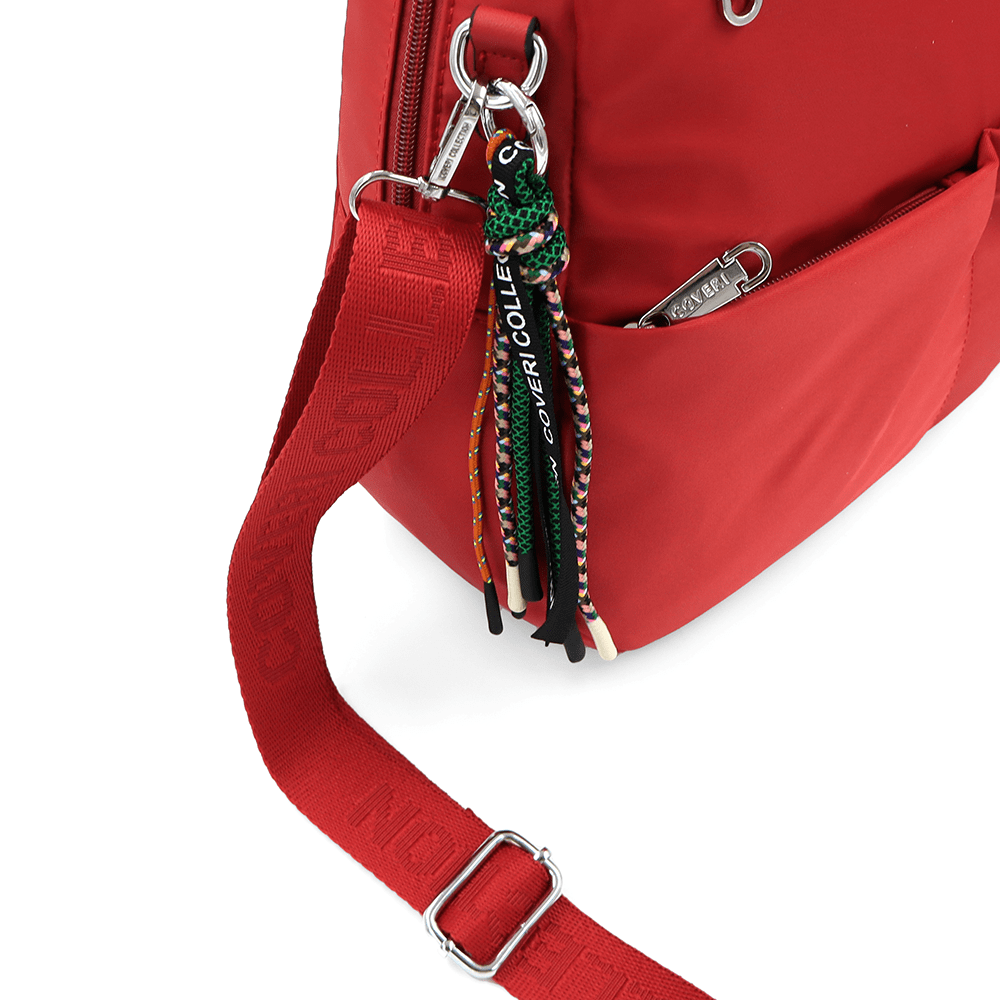 Női hátizsák szövetből, Lida medállal - piros