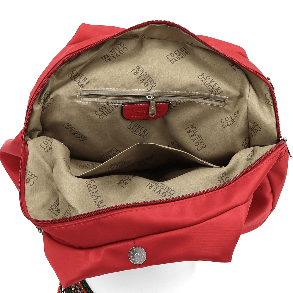 Női hátizsák szövetből, Lida medállal - piros