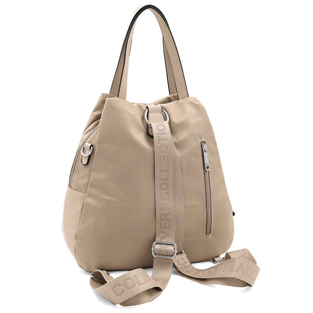 Női hátizsák szövetből, Lida medállal - világosbarna