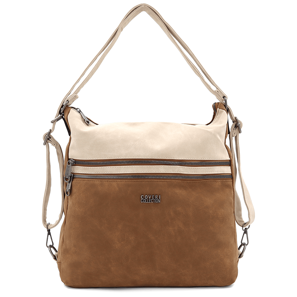 2 az 1-ben - Nagy táska és hátizsák Natalia - cseréptetős barna