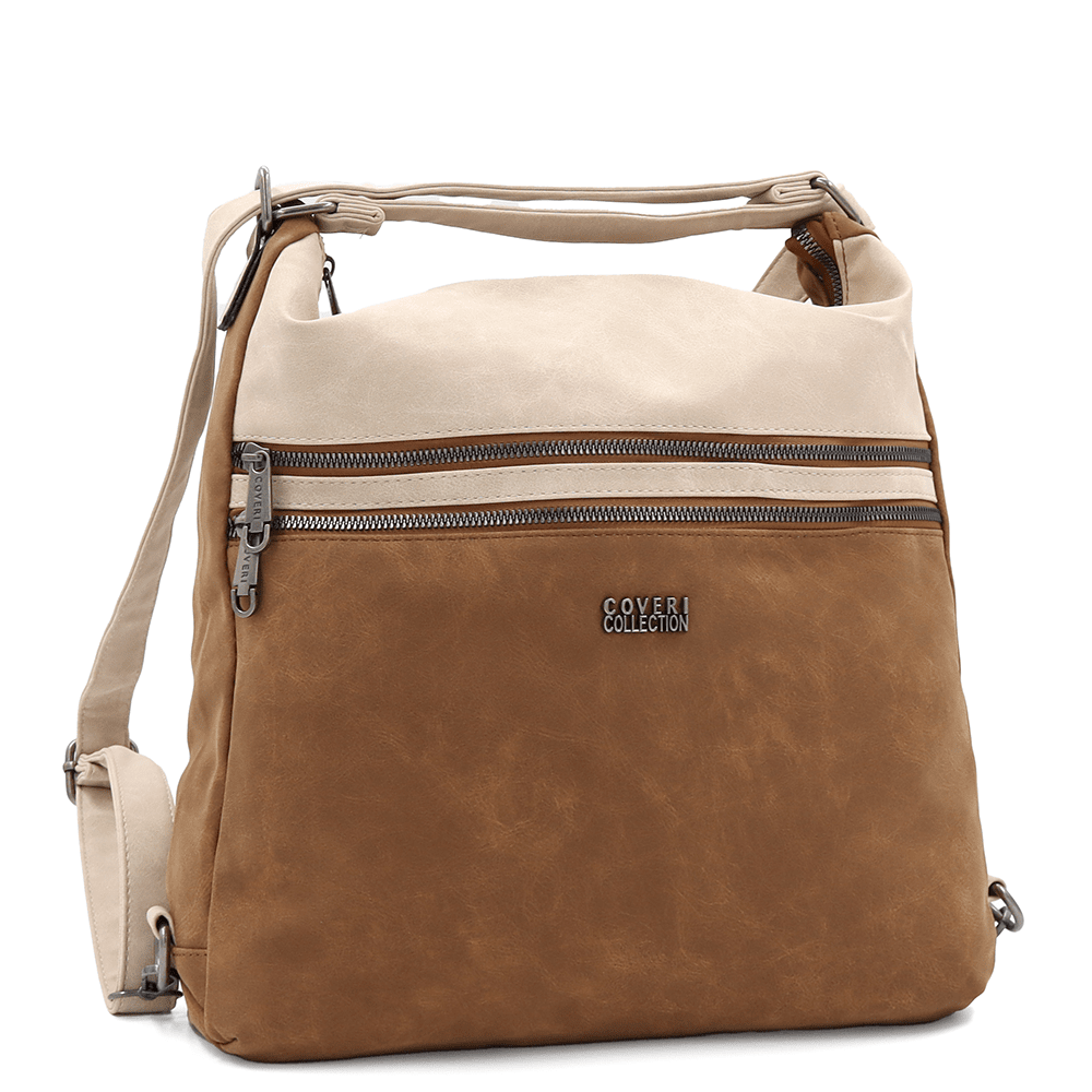 2 az 1-ben - Nagy táska és hátizsák Natalia - cseréptetős barna