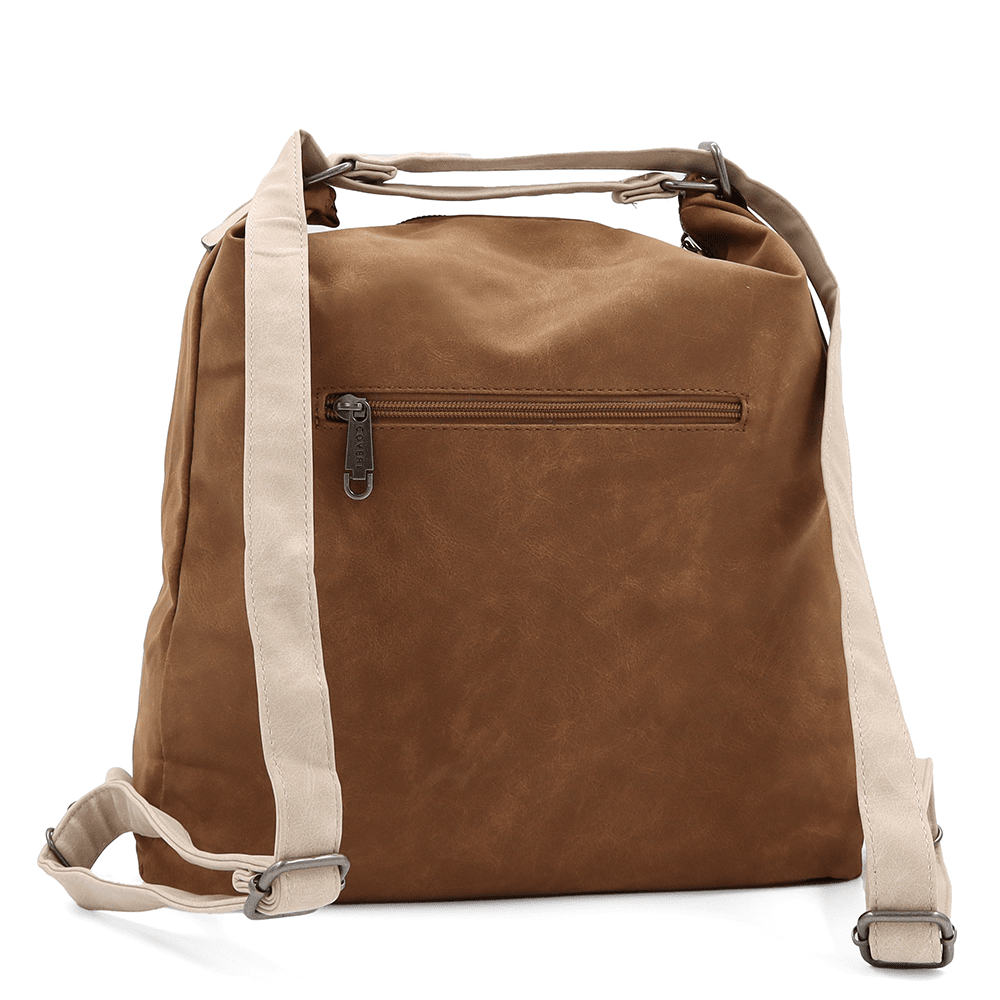 2 az 1-ben - Nagy táska és hátizsák Natalia - cseréptetős barna