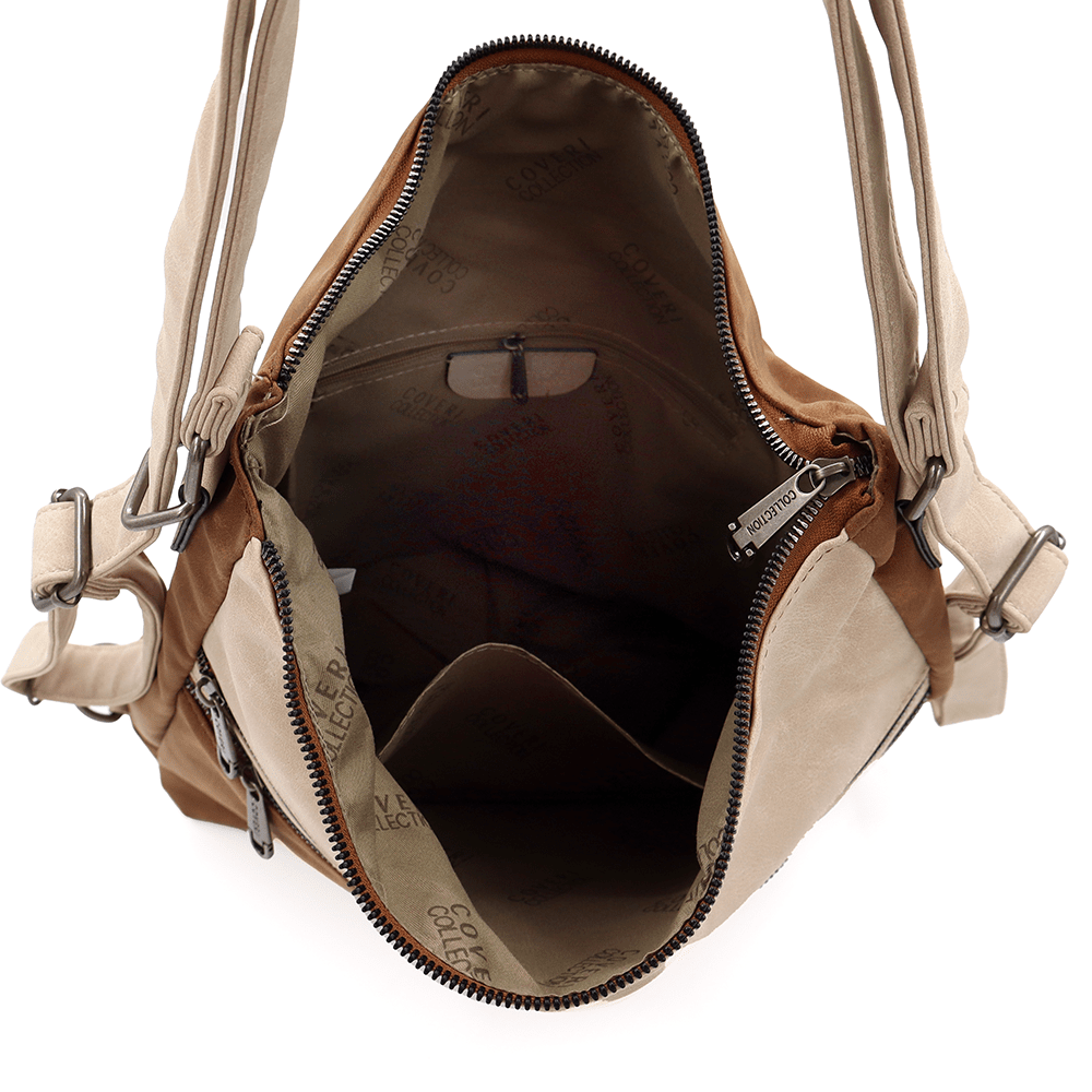 2 az 1-ben - Nagy táska és hátizsák Natalia - cseréptetős barna