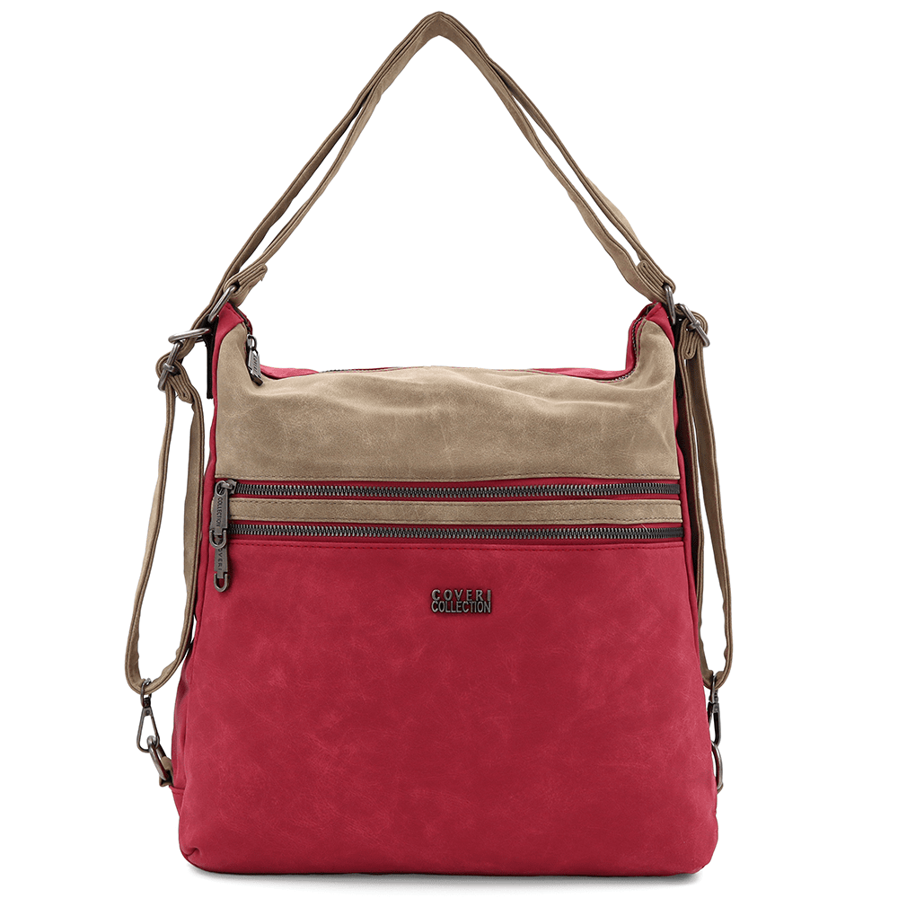 2 az 1-ben - Nagy táska és hátizsák Natalia - piros