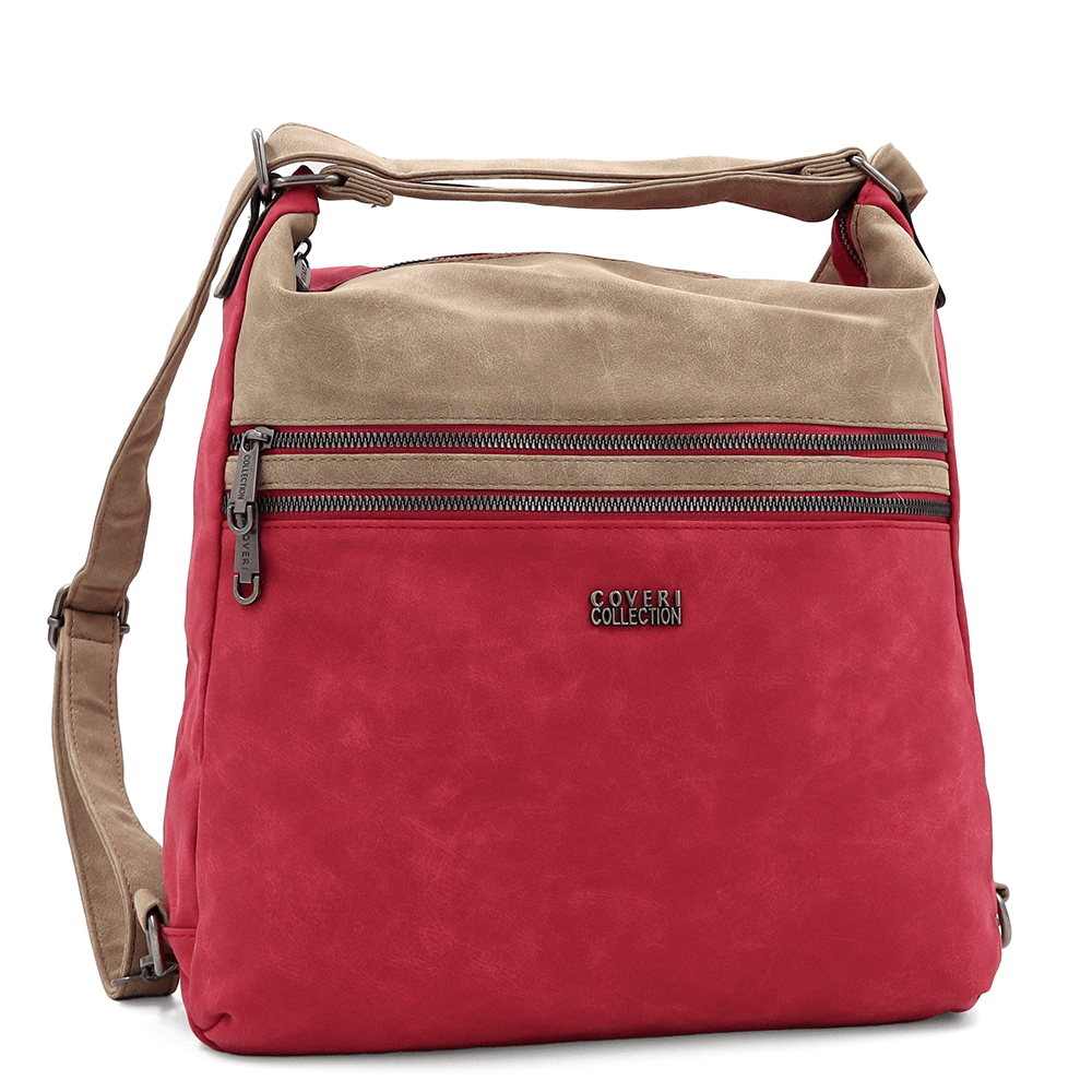 2 az 1-ben - Nagy táska és hátizsák Natalia - piros