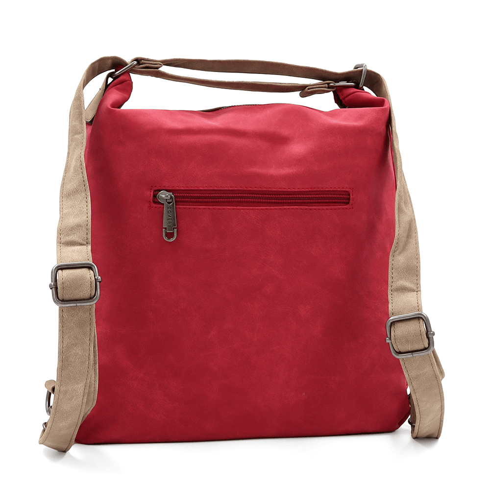 2 az 1-ben - Nagy táska és hátizsák Natalia - piros