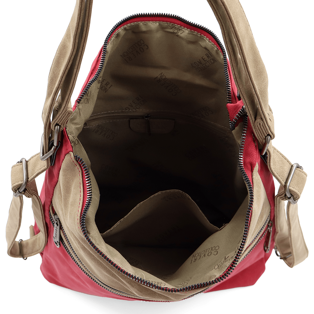 2 az 1-ben - Nagy táska és hátizsák Natalia - piros