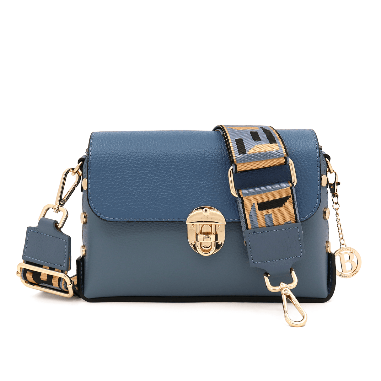 Antoanella női táska természetes bőrből - kék