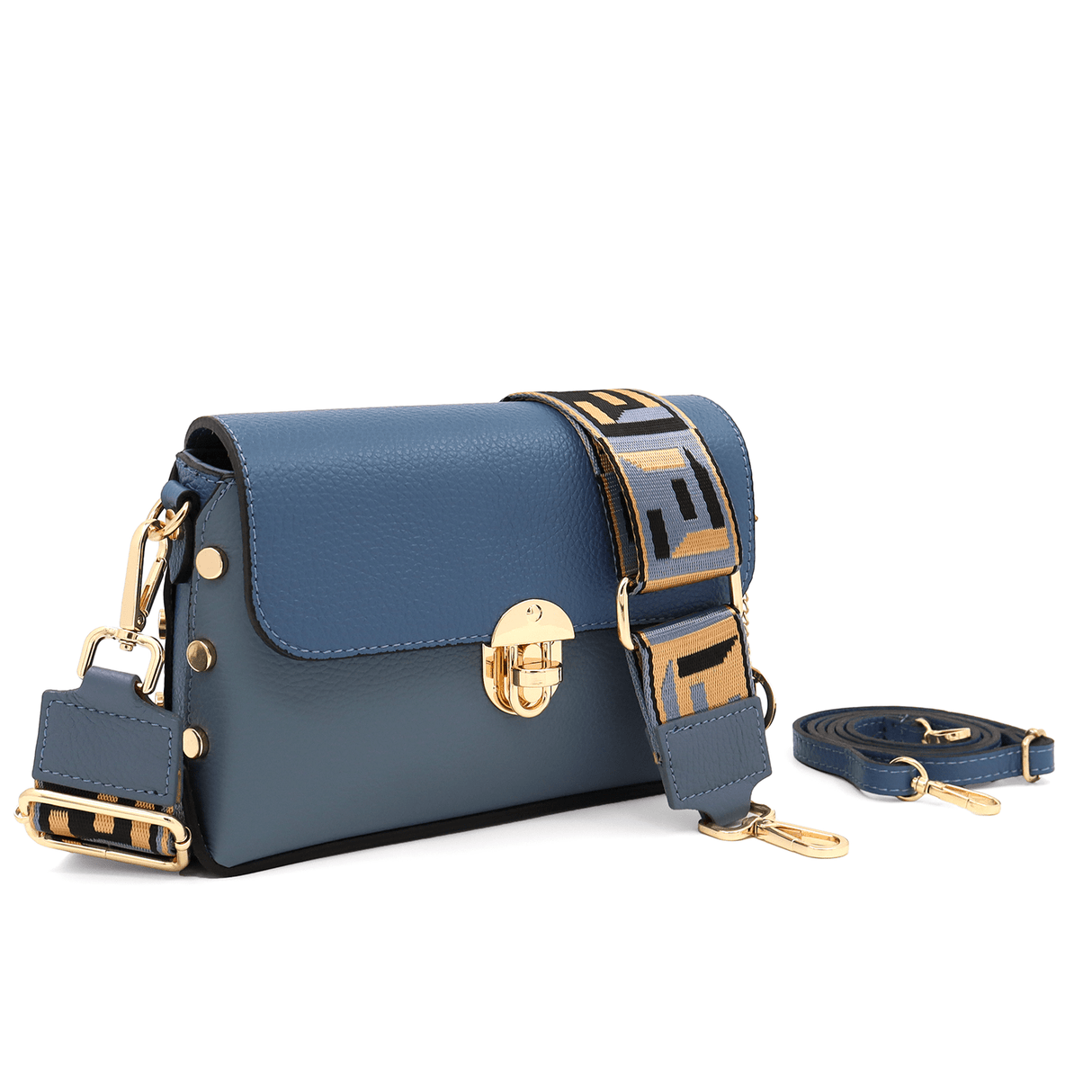 Antoanella női táska természetes bőrből - kék