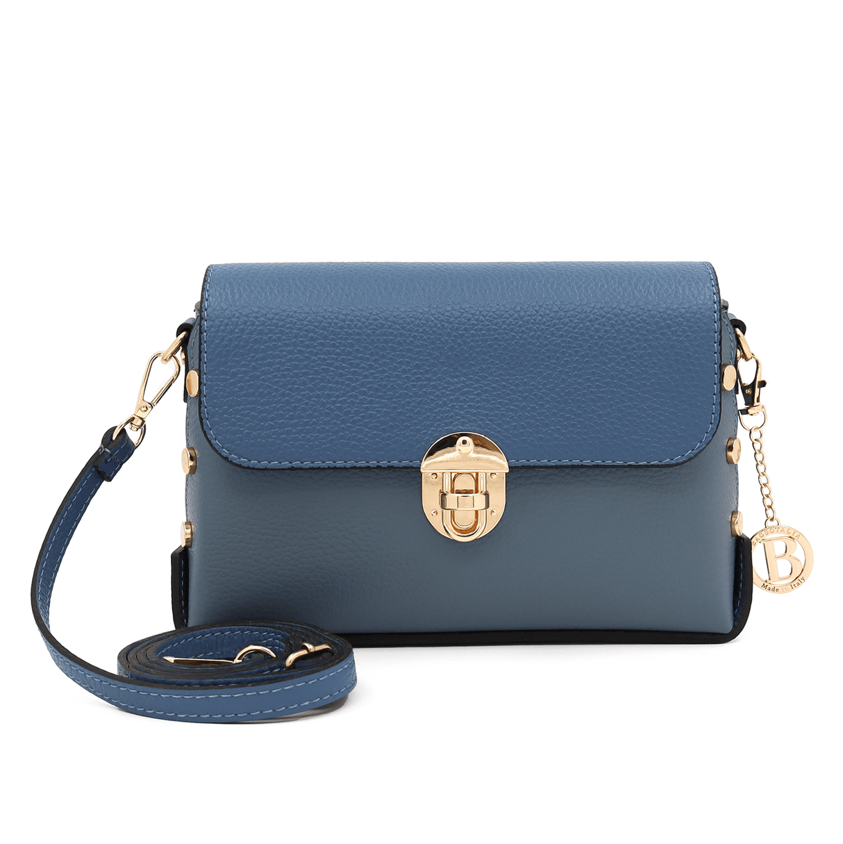 Antoanella női táska természetes bőrből - kék