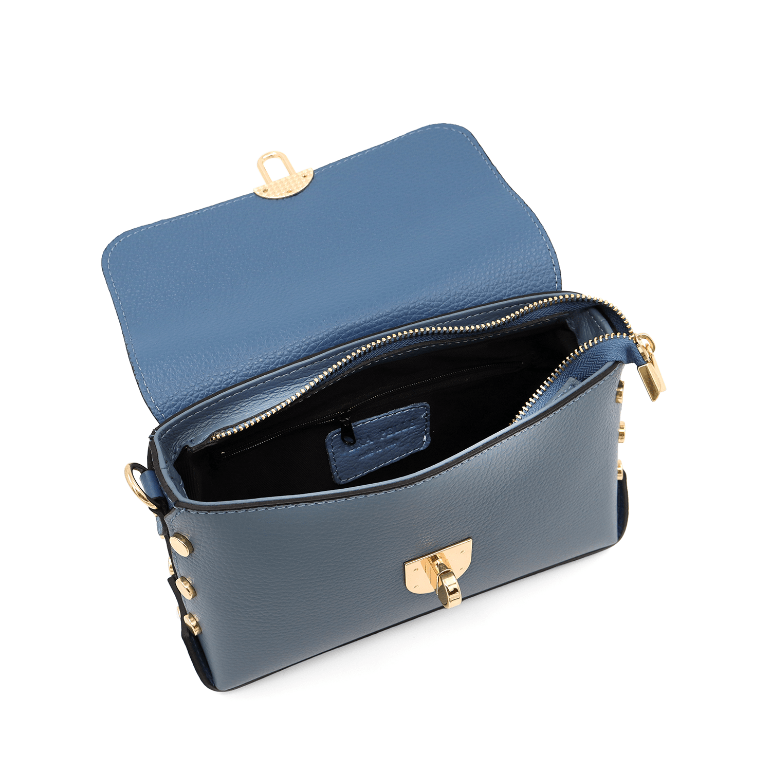 Antoanella női táska természetes bőrből - kék