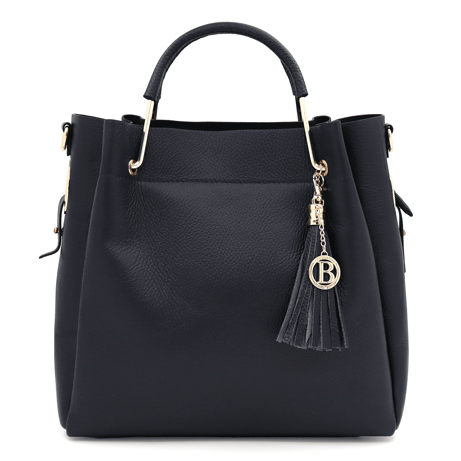 Női táska természetes bőrből Chloe - sötétkék