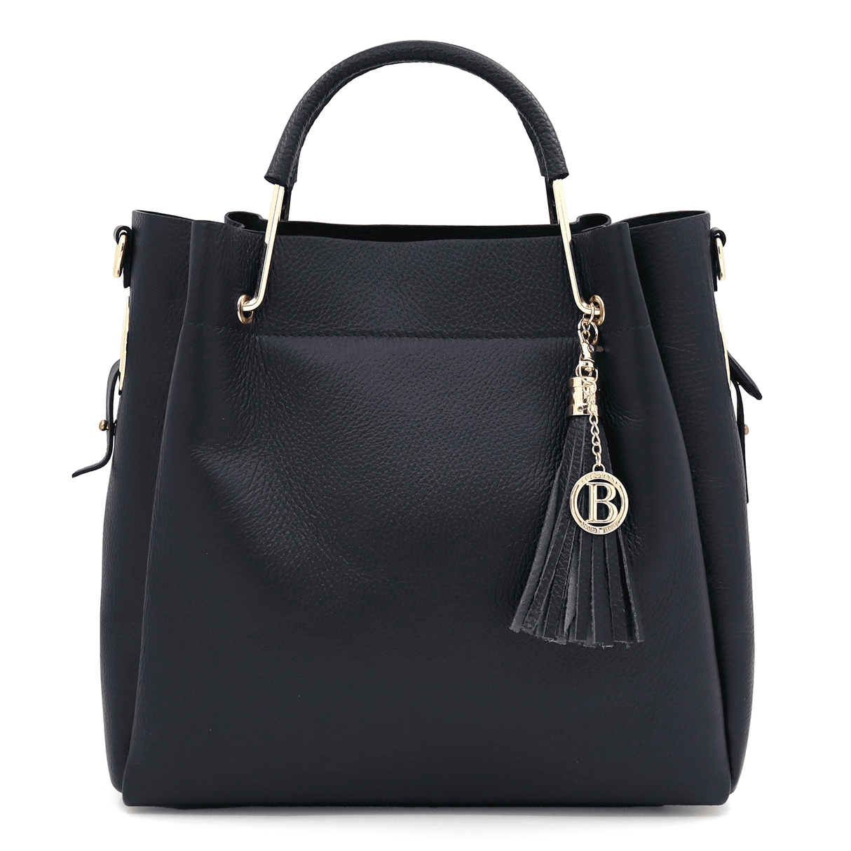 Női táska természetes bőrből Chloe - sötétkék