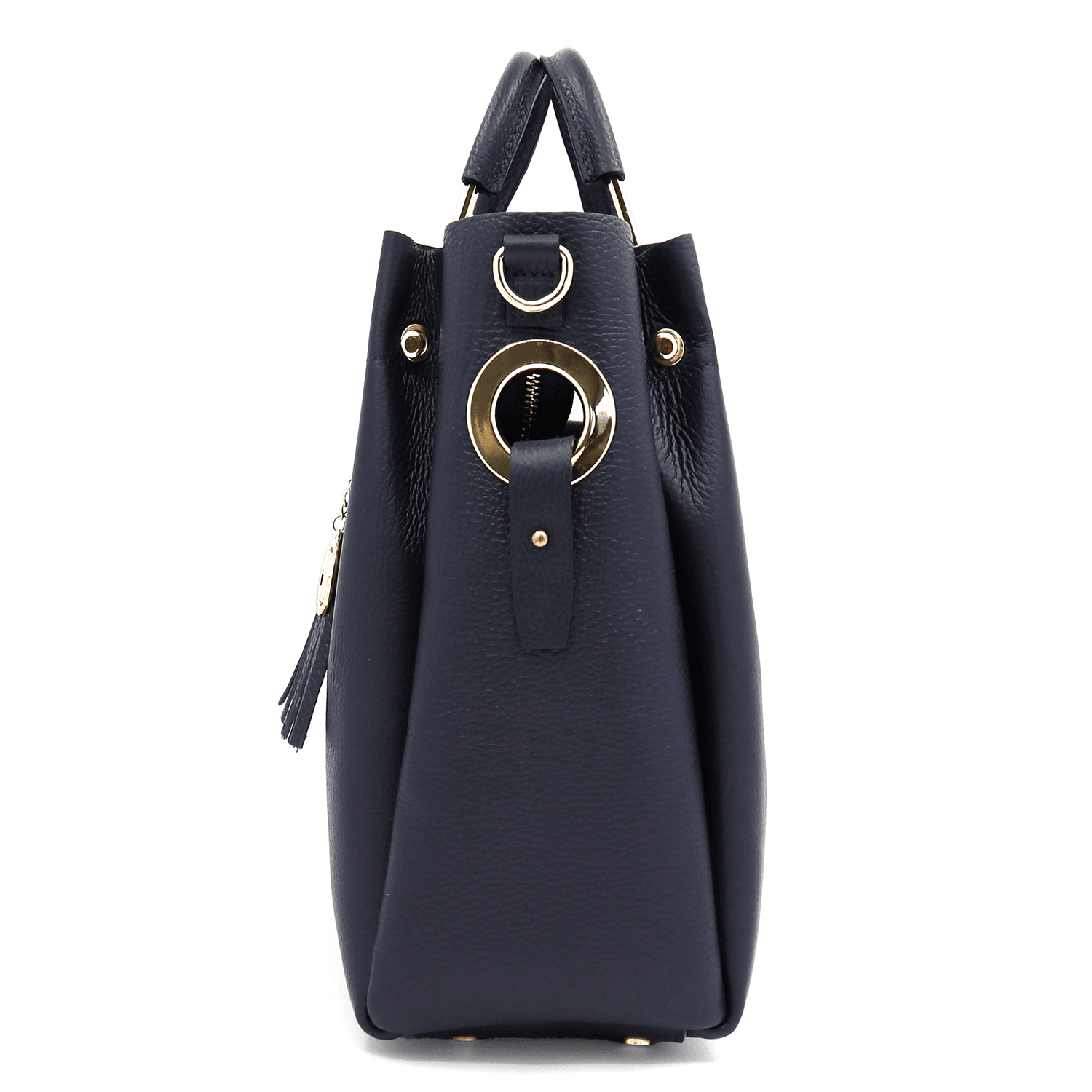 Női táska természetes bőrből Chloe - sötétkék