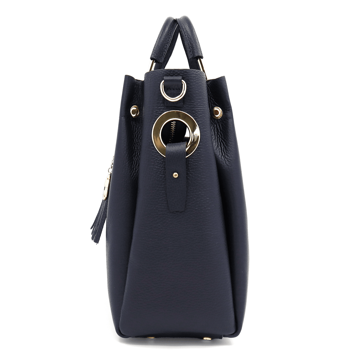 Női táska természetes bőrből Chloe - sötétkék