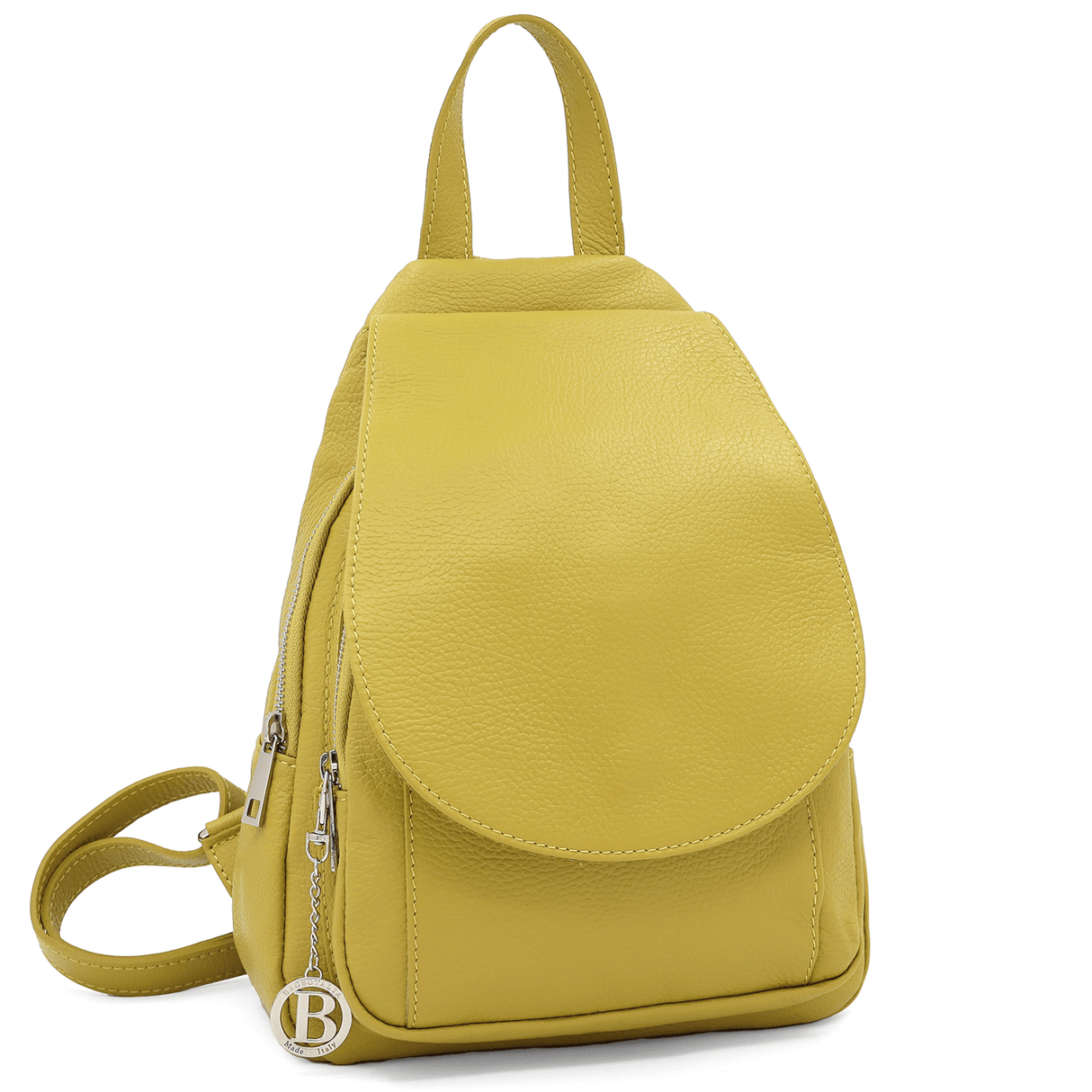 Női hátizsák természetes bőrből - lime