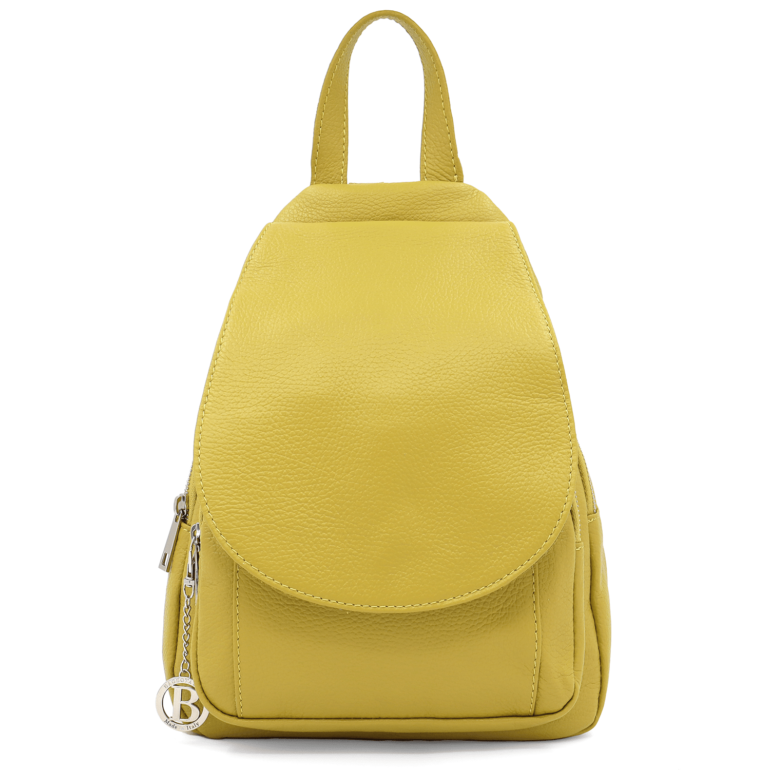 Női hátizsák természetes bőrből - lime