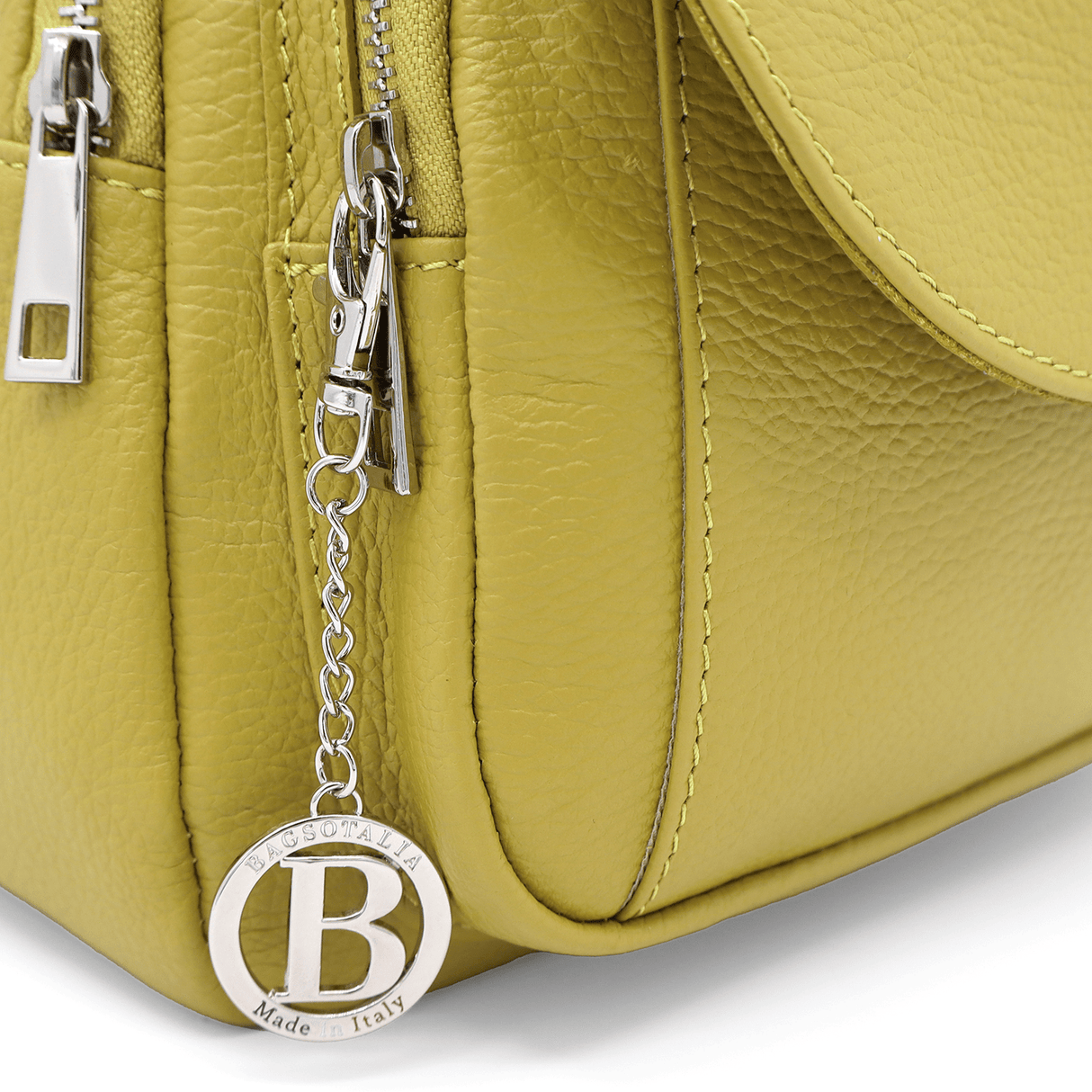 Női hátizsák természetes bőrből - lime